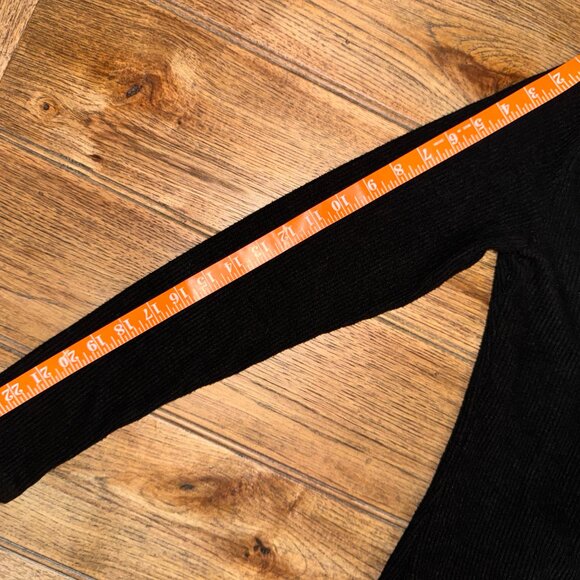 Klassy Network Ribbed Long Sleeve Square Neck Bodysuit | Large Black Bramisuit - Picture 9 of 13